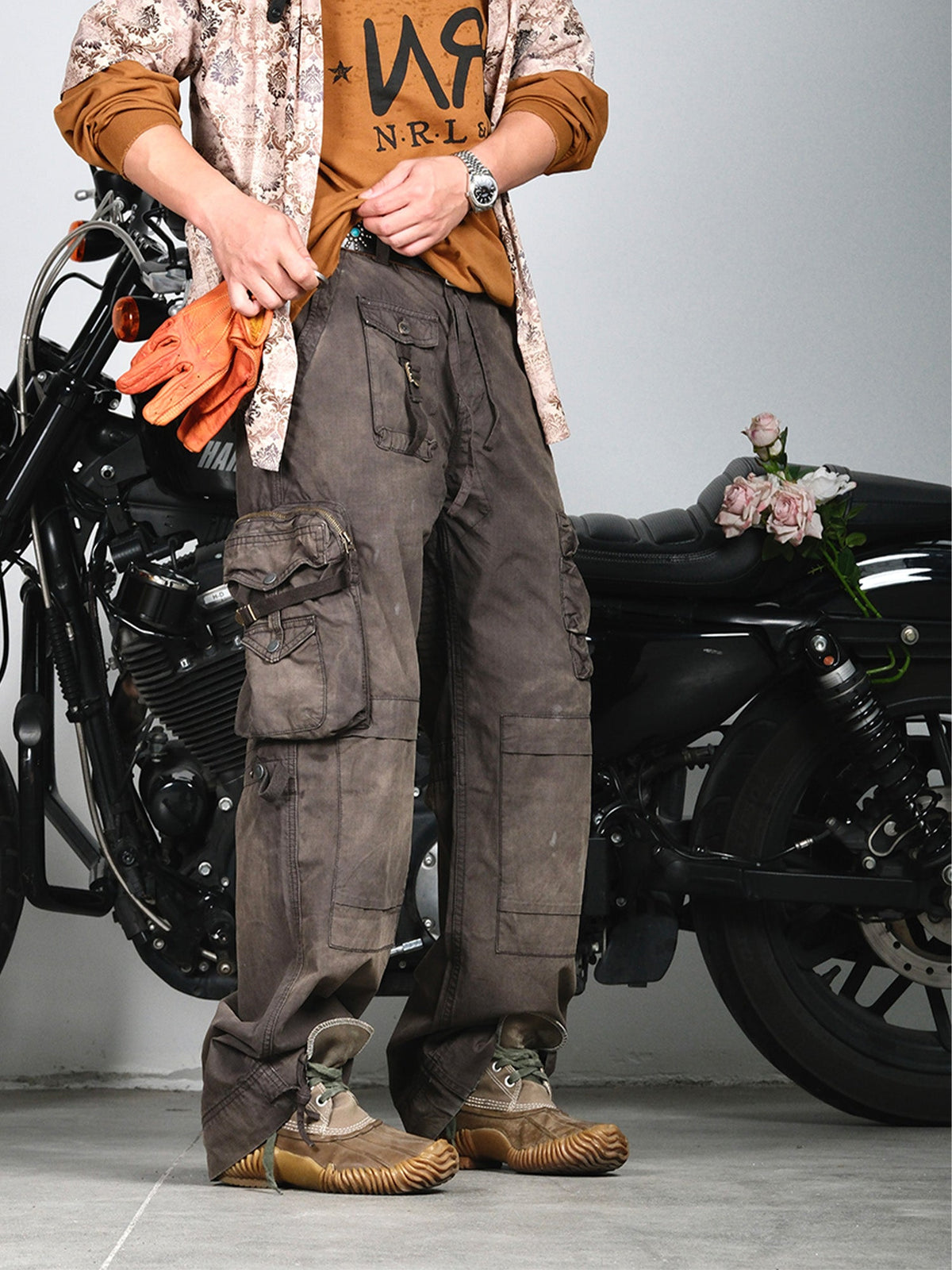 Washed Paratrooper Utility Cargo Pants - product view 8