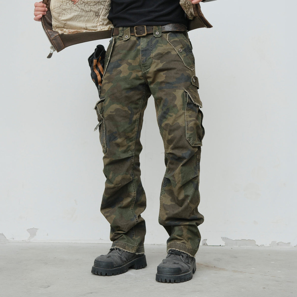 Woodland Camo Layered Pocket Cargo Pants - product view 1