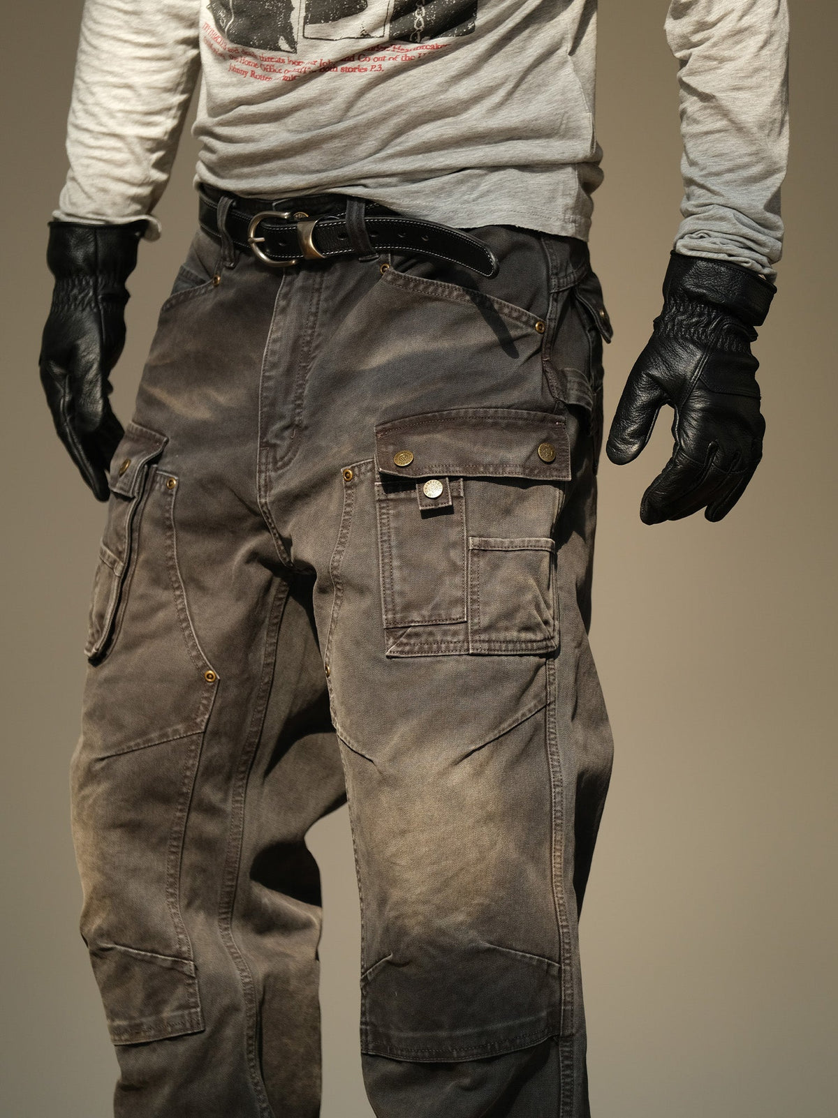 Washed Cotton Utility Pocket Cargo Pants - detail or styled view 23