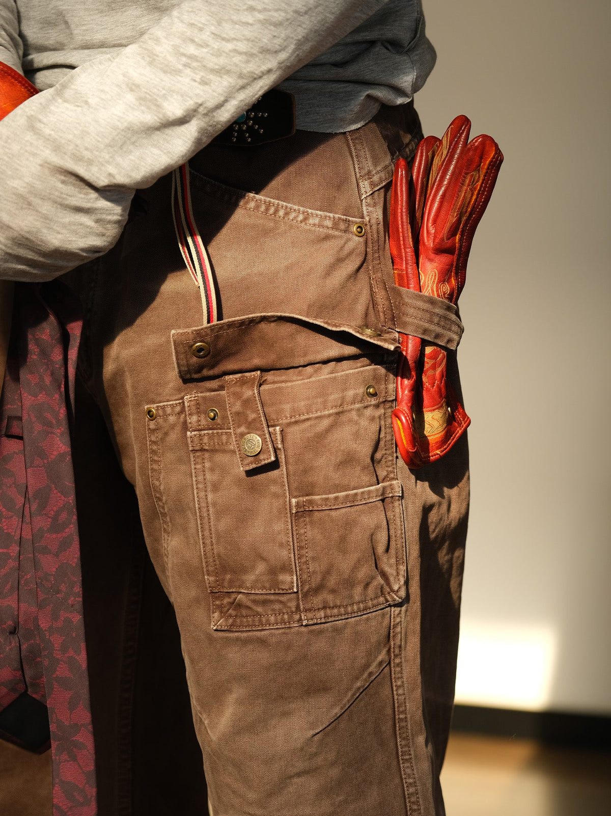 Washed Cotton Utility Pocket Cargo Pants - detail or styled view 26