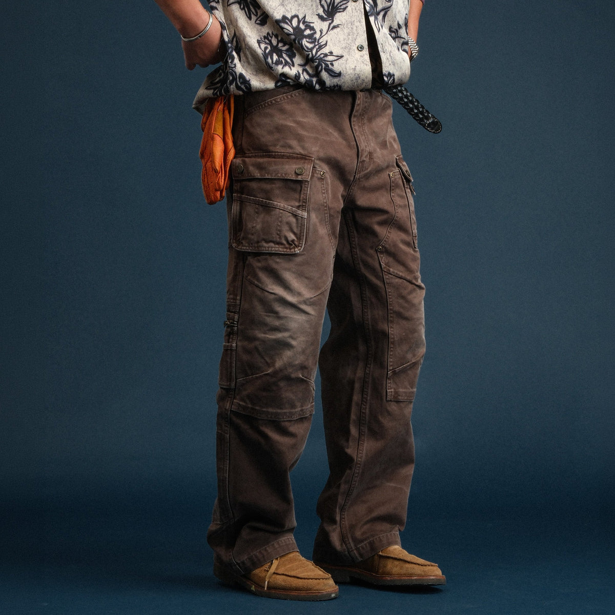 Washed Cotton Utility Pocket Cargo Pants - detail or styled view 8