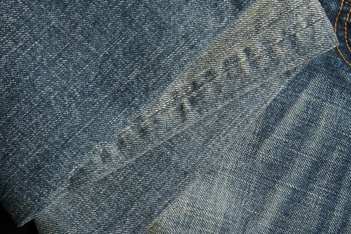 Faded Blue Cotton Flare Jeans - product view 13