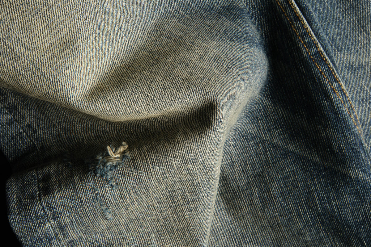 Faded Blue Cotton Flare Jeans - product view 14