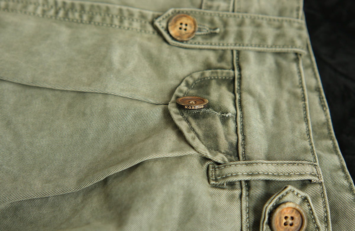 Washed Cotton Pleated Cargo Shorts - product view 16