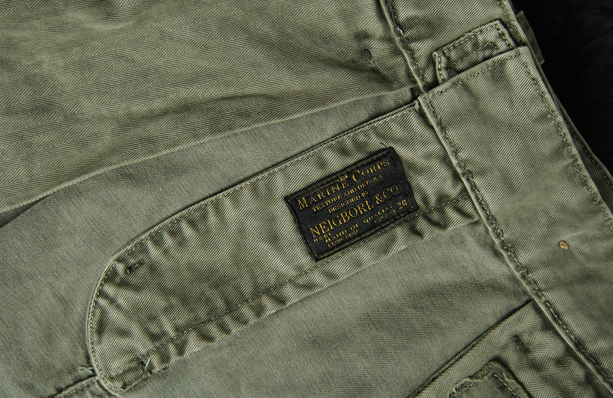 Washed Cotton Pleated Cargo Shorts - product view 18
