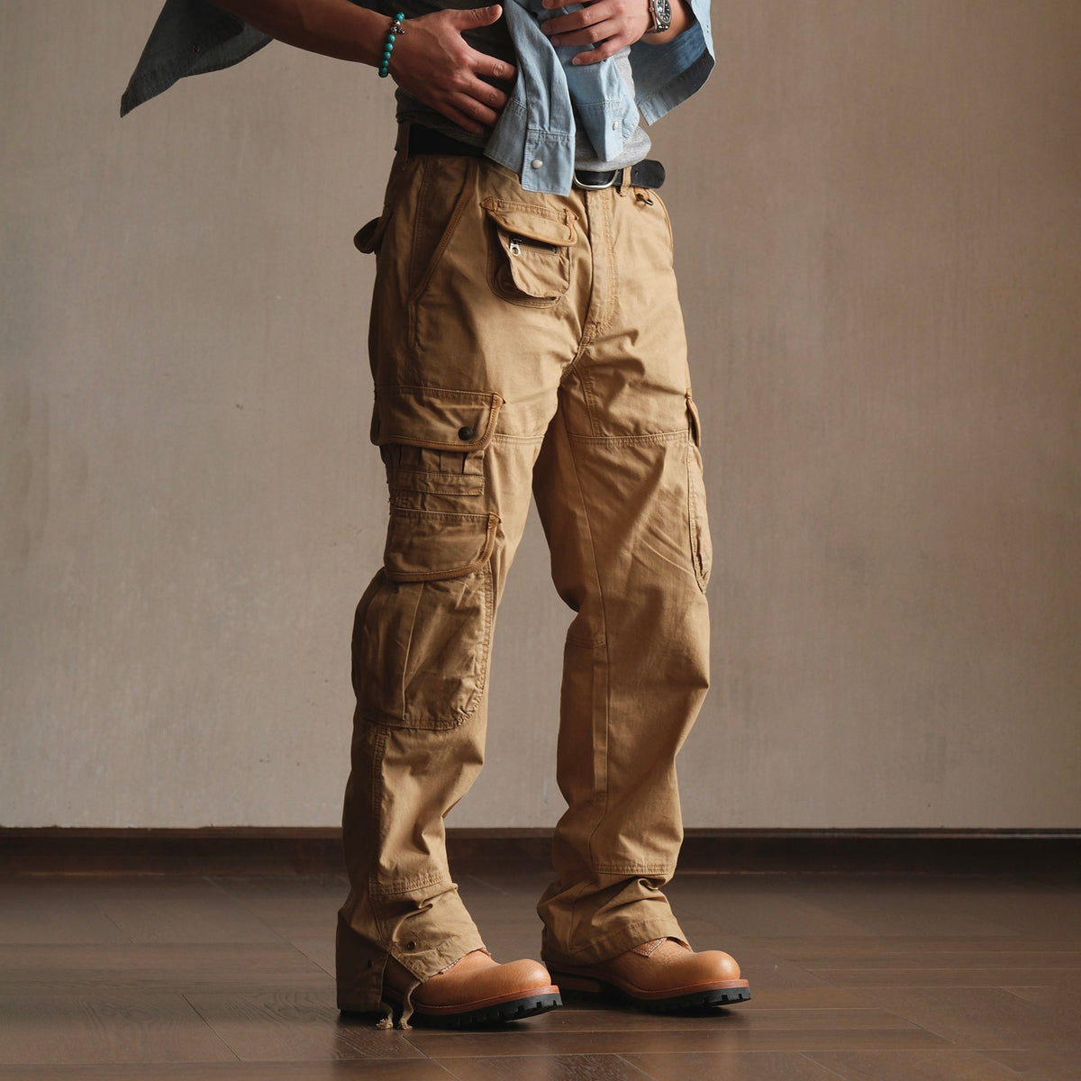 Paneled Straight Leg Utility Cargo Pants - product view 1