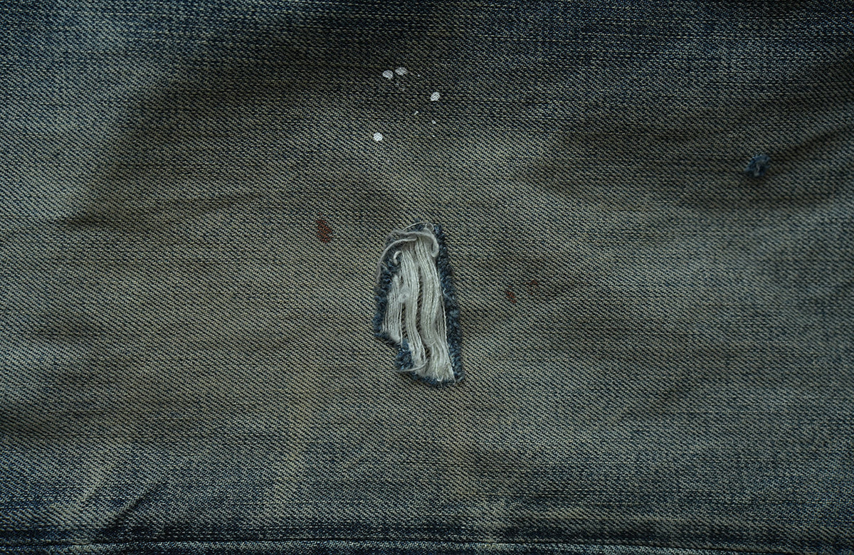 Faded Blue Ripped Straight Leg Jeans - detail or styled view 9