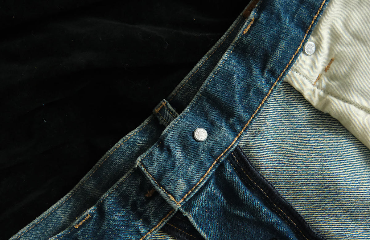 Heavyweight Washed Cotton Straight Jeans - product view 13