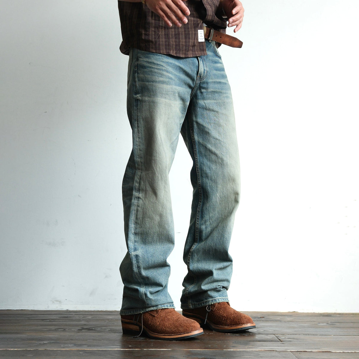Heavyweight Washed Cotton Straight Jeans - product view 3