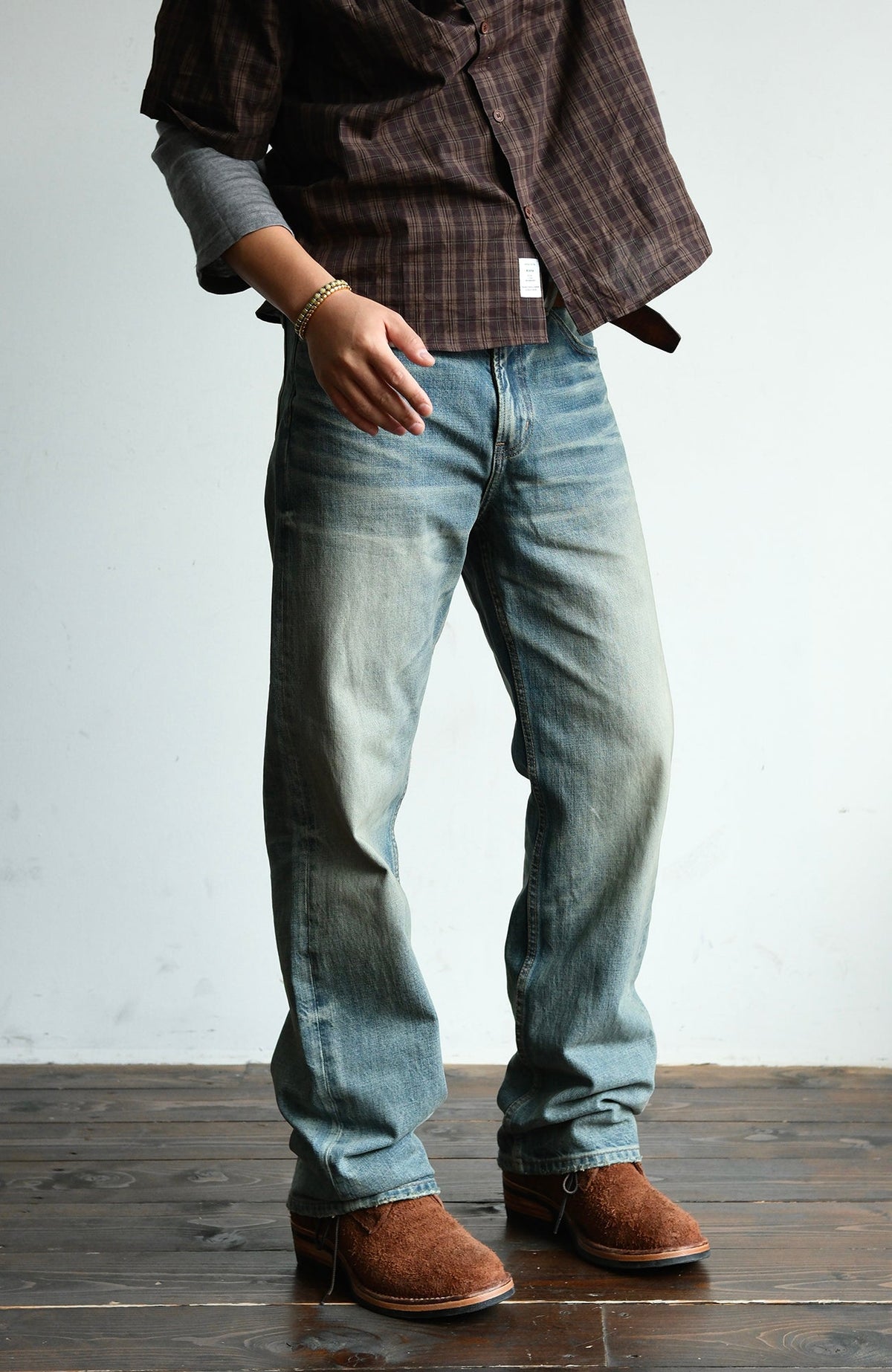 Heavyweight Washed Cotton Straight Jeans - product view 8