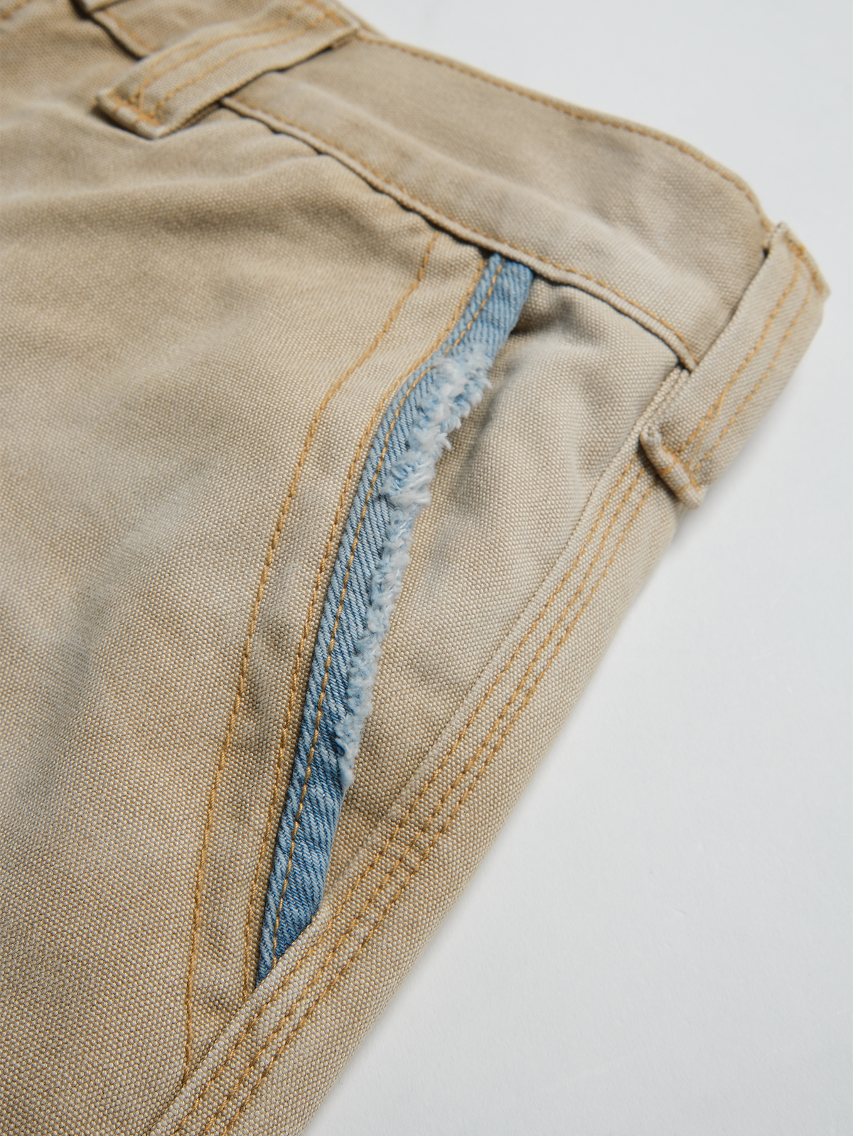 Denim Trim Washed Cotton Utility Shorts - detail or styled view 16