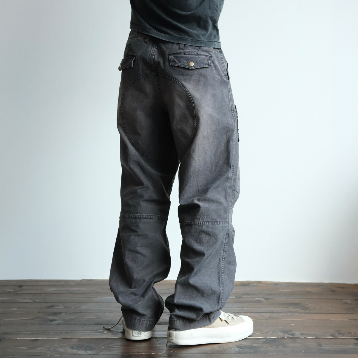 Charcoal Raw Edge Patch Pocket Cargos - product view 2