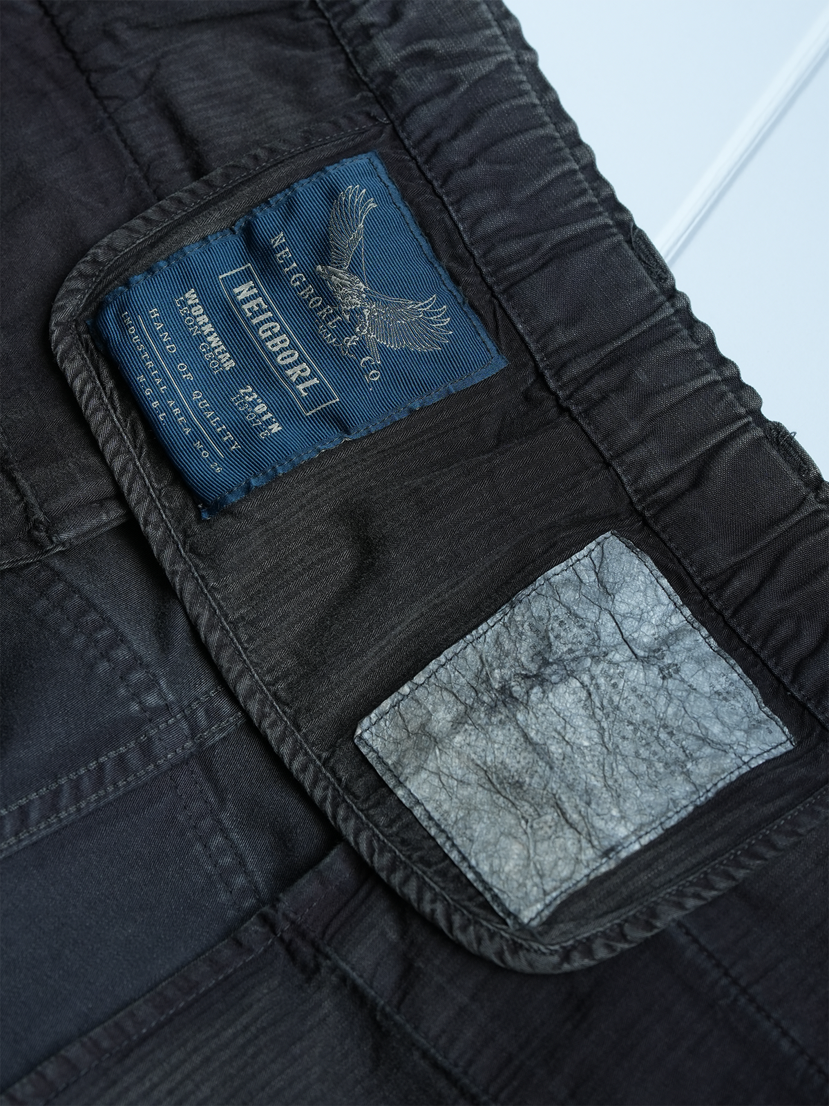 Charcoal Raw Edge Patch Pocket Cargos - detail or styled view 22