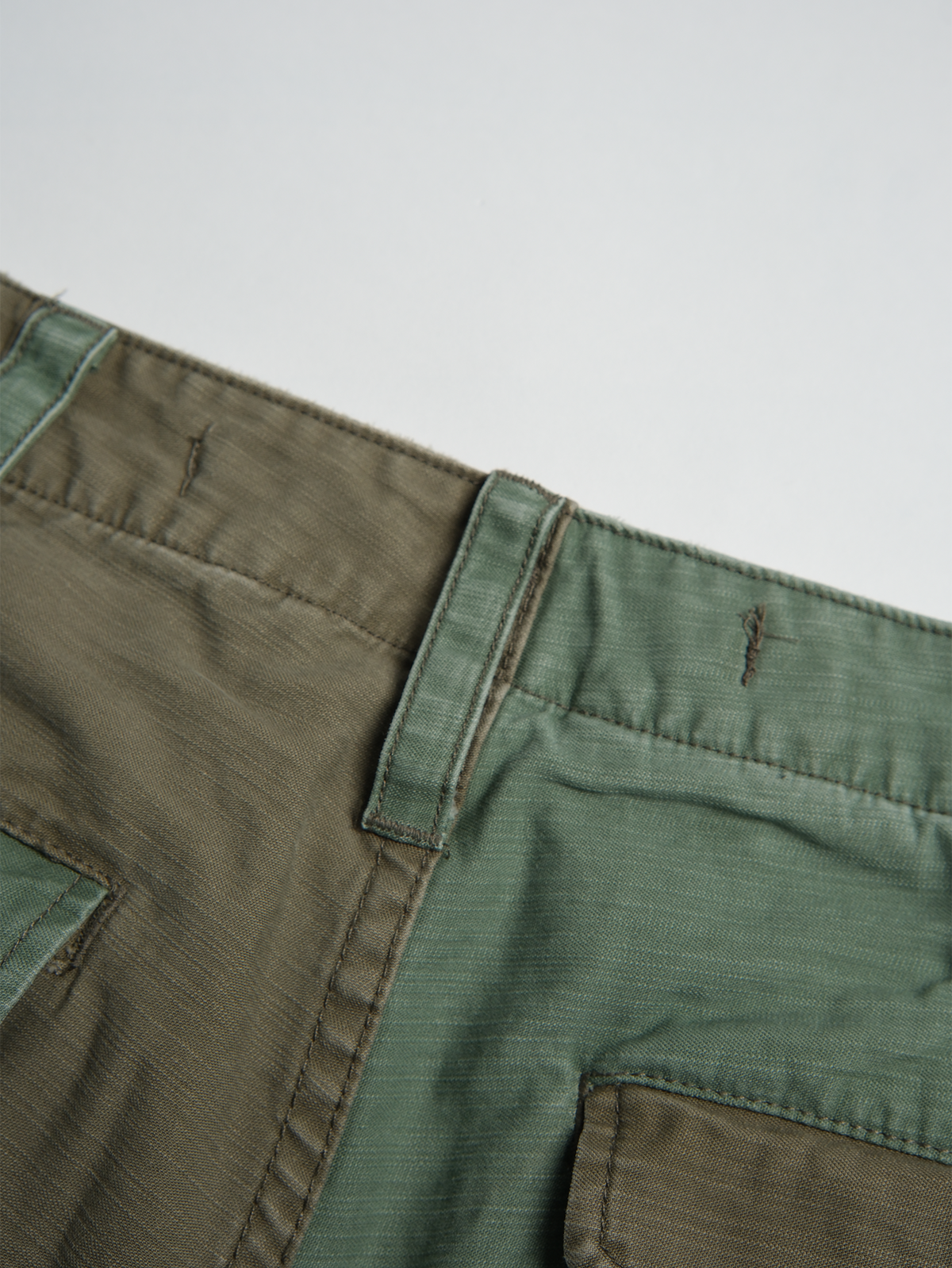 Two Tone Paneled Cotton Cargo Pants - detail or styled view 11