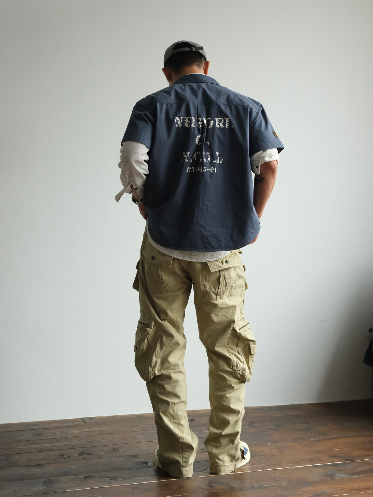 Denim Waistband Zip Hem Cargo Pants - detail or styled view 5