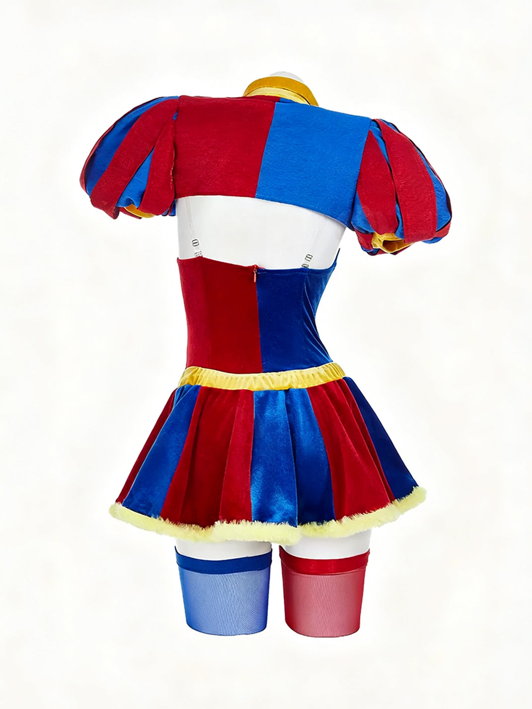 Red and Blue Pom-Pom Jester Costume Set — view 3