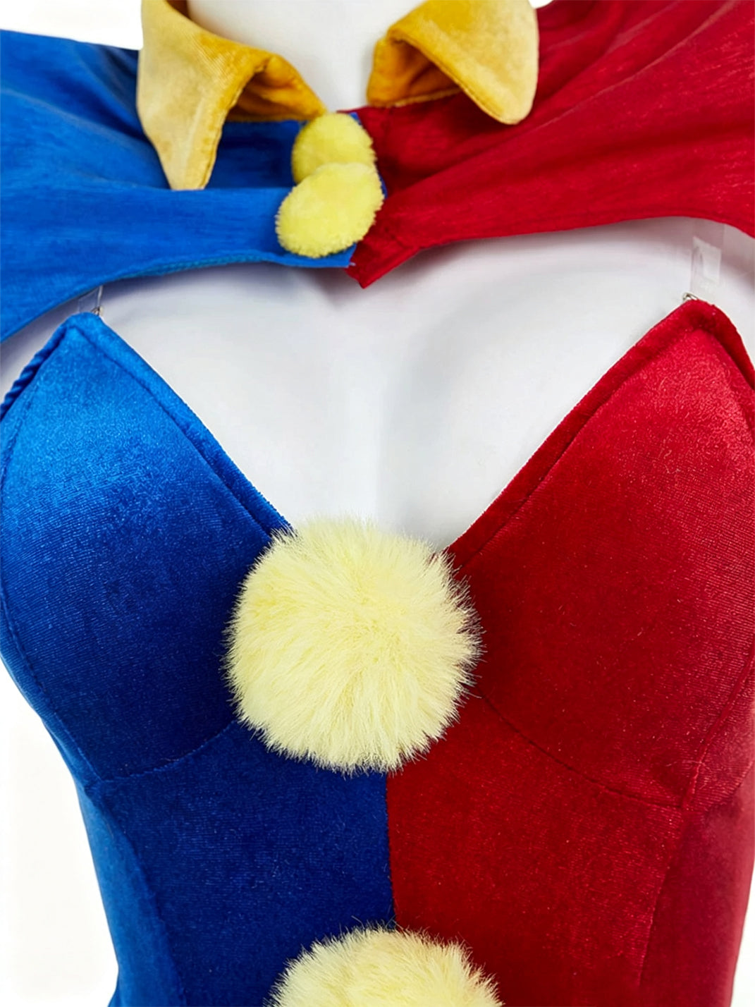 Red and Blue Pom-Pom Jester Costume Set — view 4