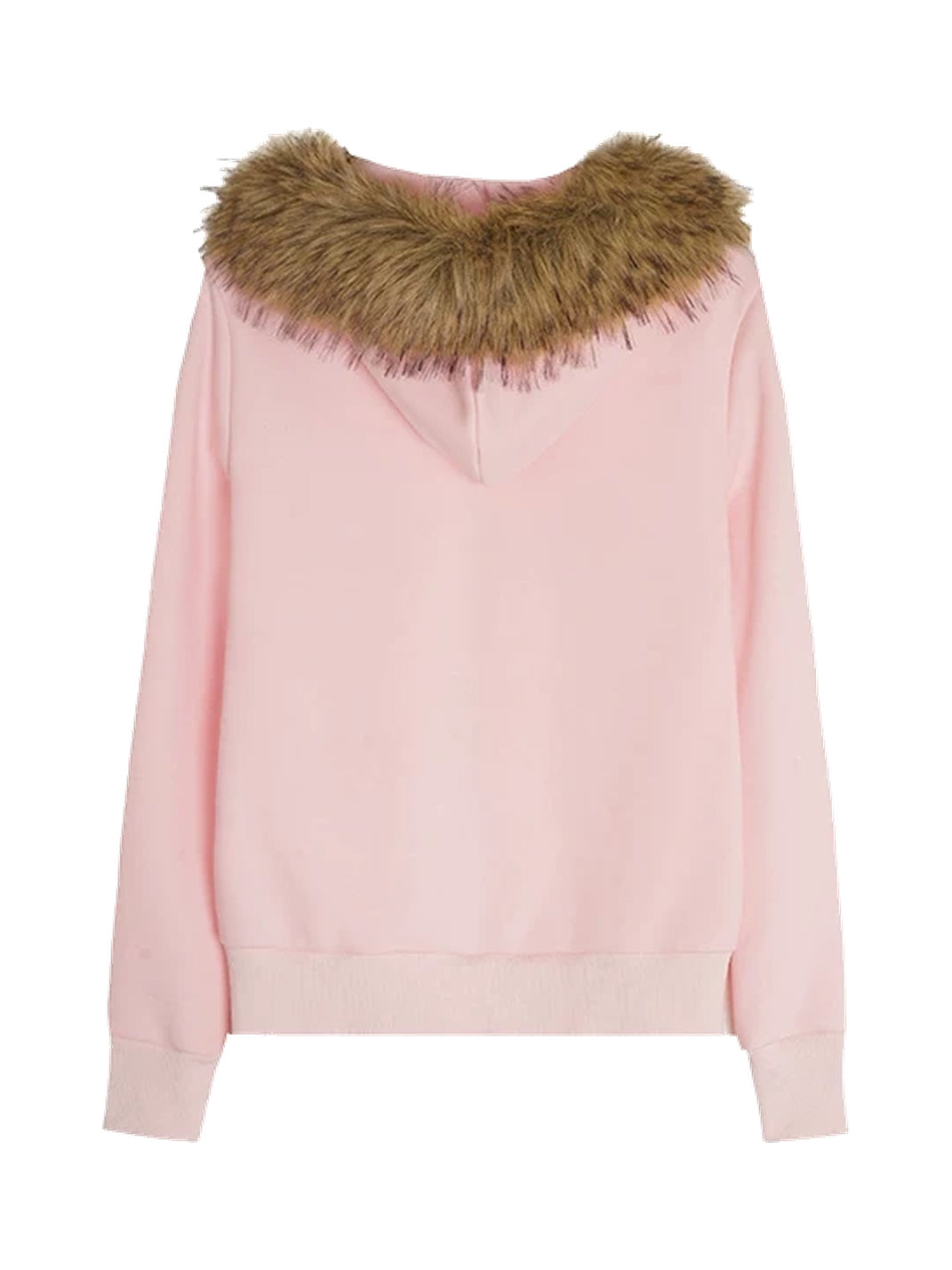 Cheetah Print Plush-Trim Fitted Hoodie — view 4