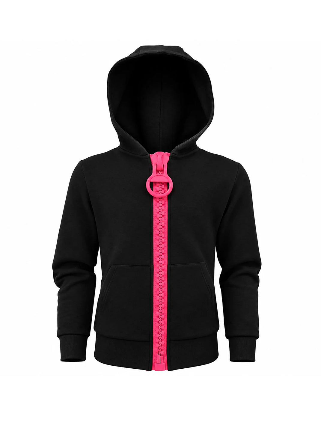 Pink Statement-Zip Cotton Hoodie — view 1