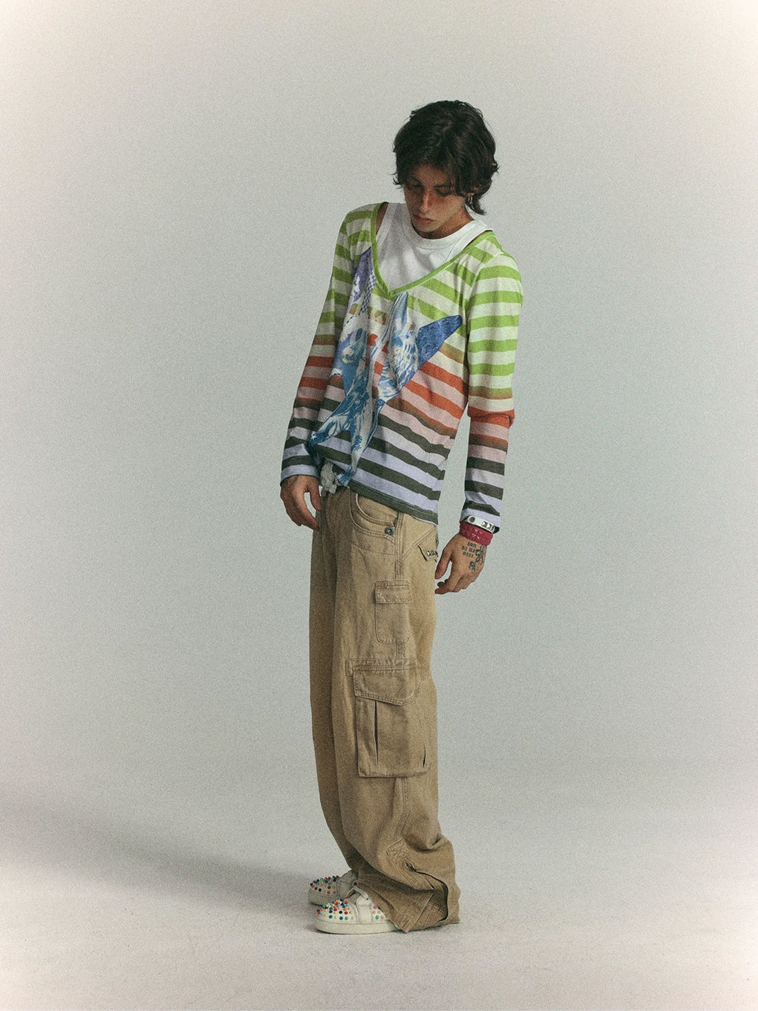 Gradient Stripe Guitar Layered Tee — view 4