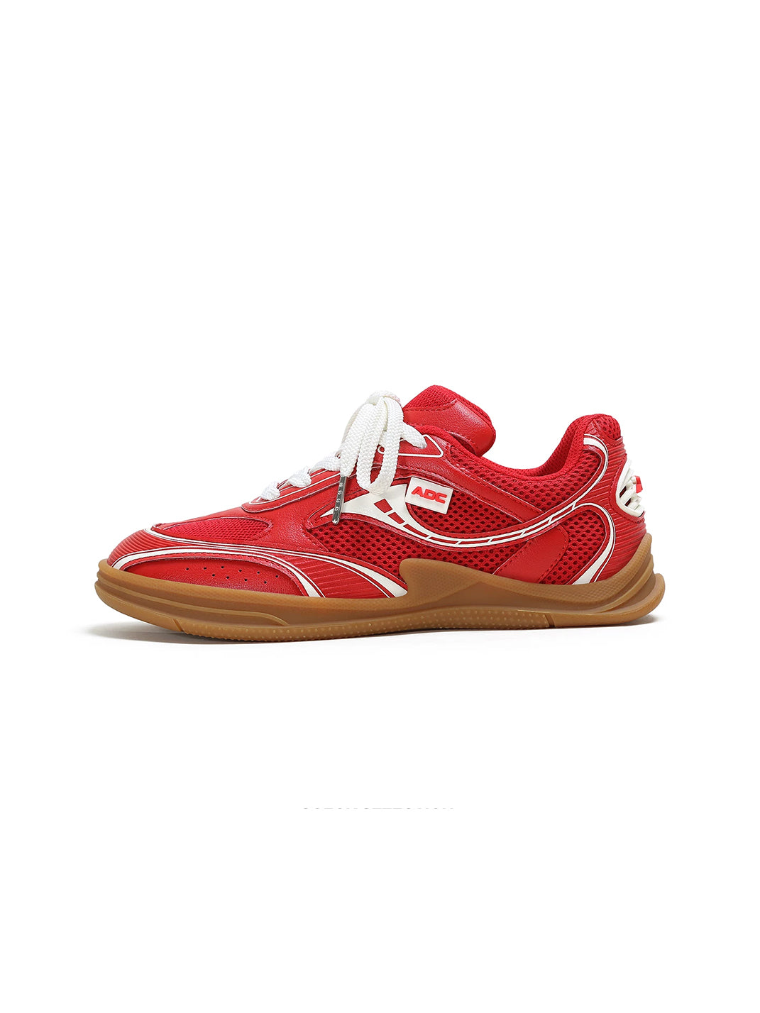 Curved Panel Mesh Retro Lace Up Trainers - product view 1
