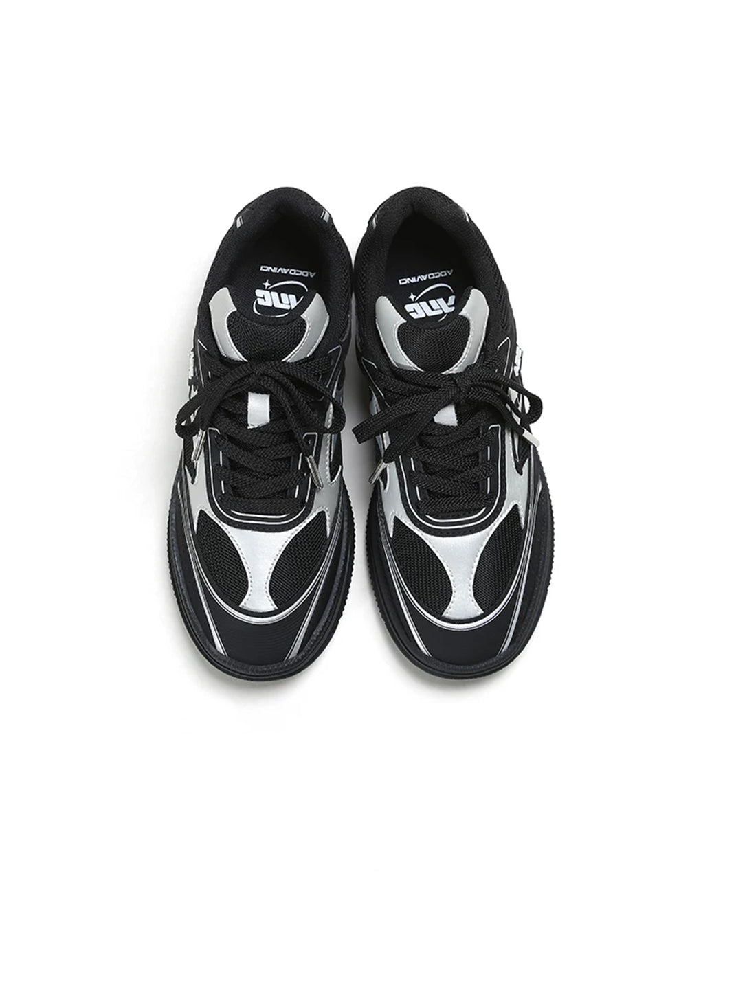 Curved Panel Mesh Retro Lace Up Trainers - product view 10