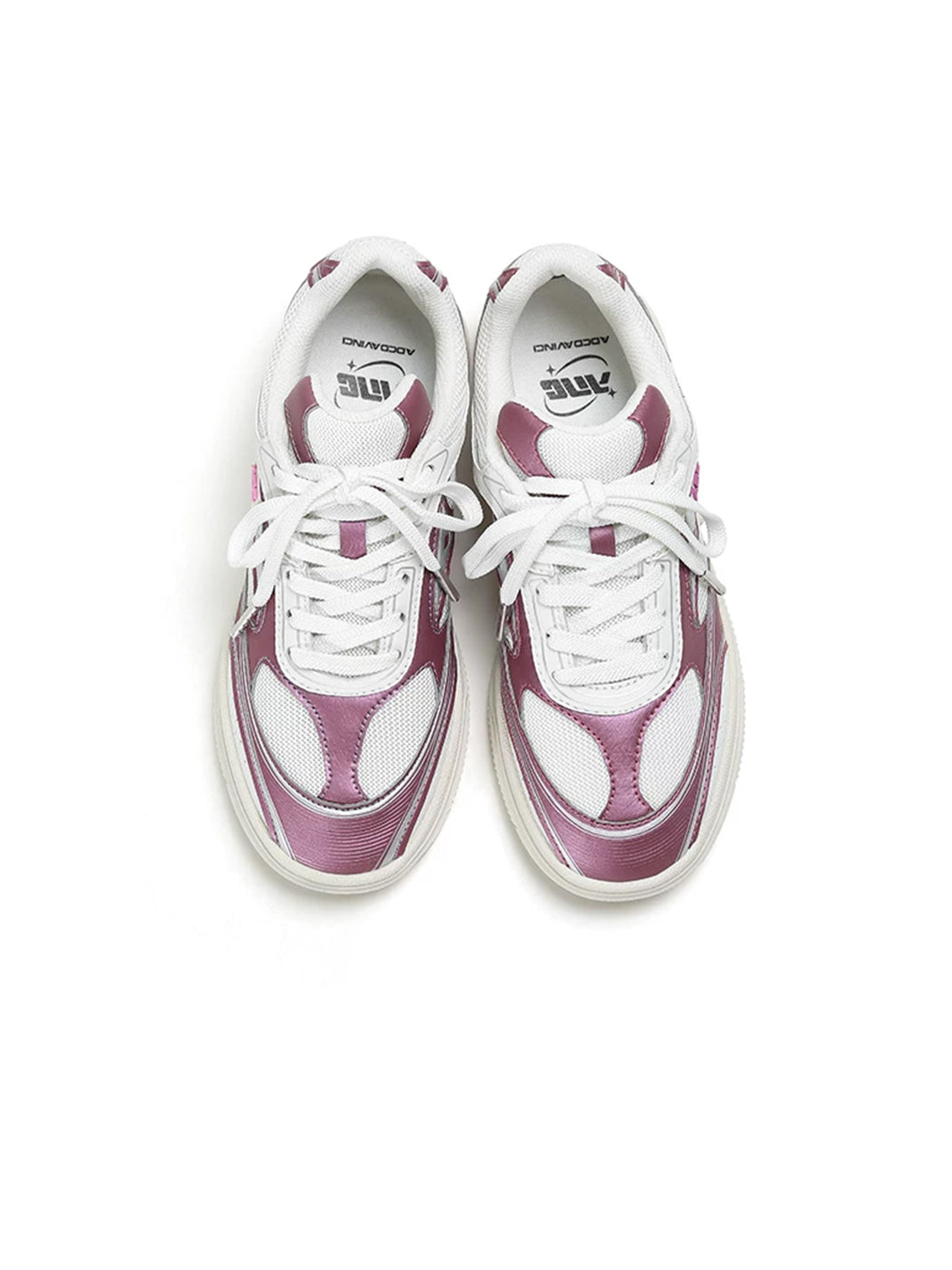 Curved Panel Mesh Retro Lace Up Trainers - product view 12