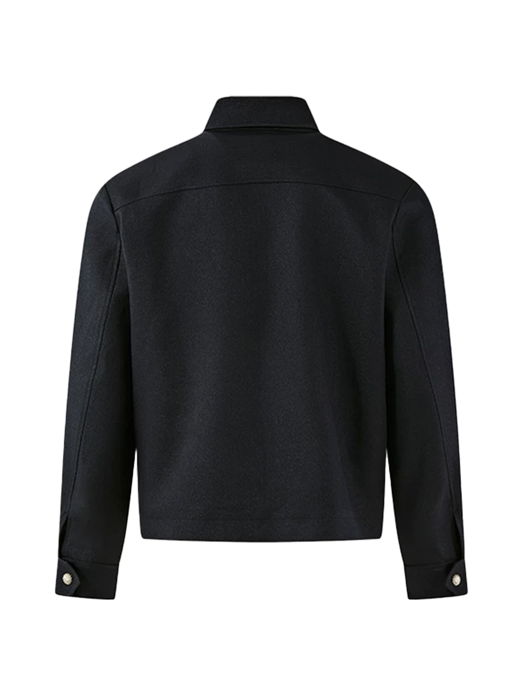 Silver Trim Collared Cropped Black Jacket - product view 8