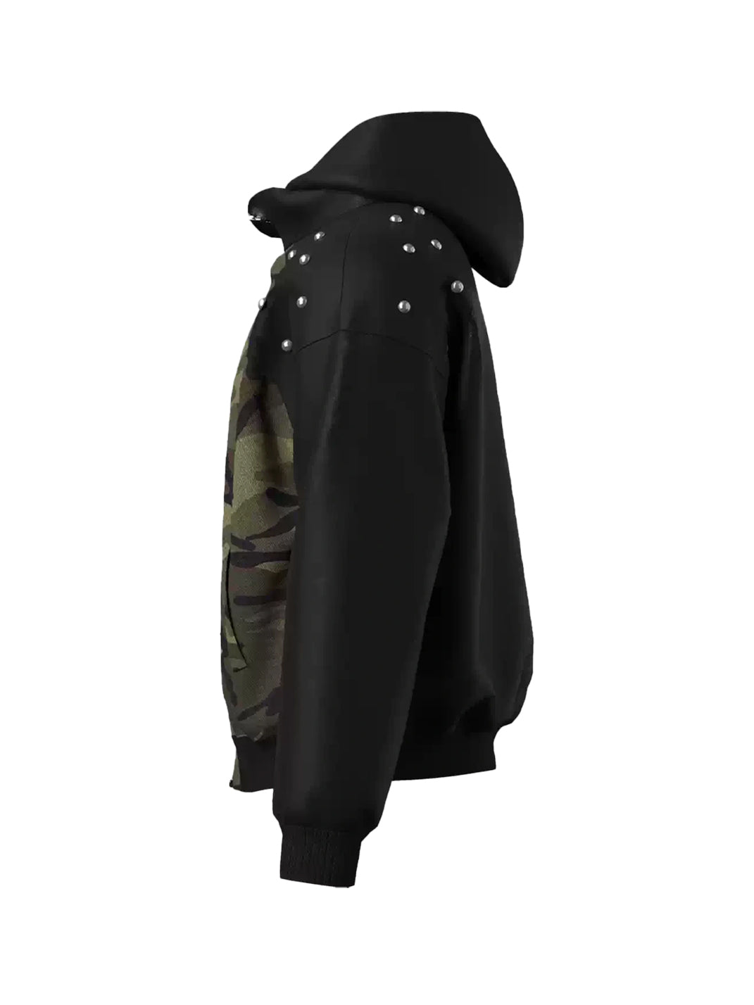 Camo Panel Studded Raglan Hooded Jacket - product view 3