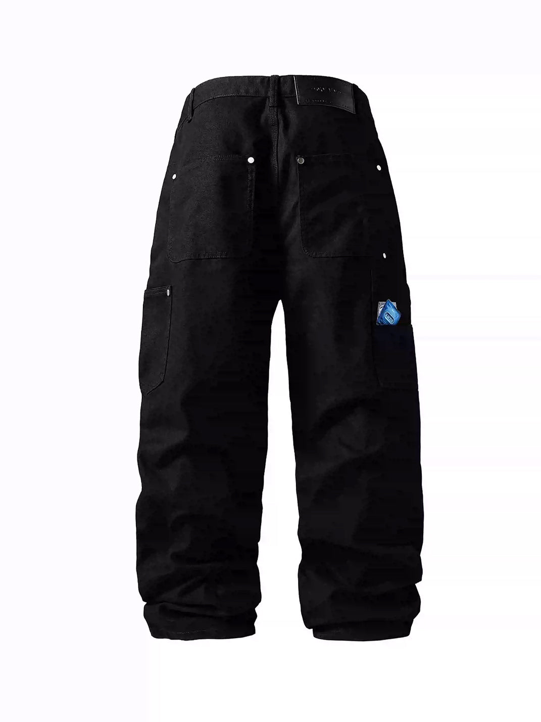 Plaid Knee Patch Wide Leg Jeans - view 4
