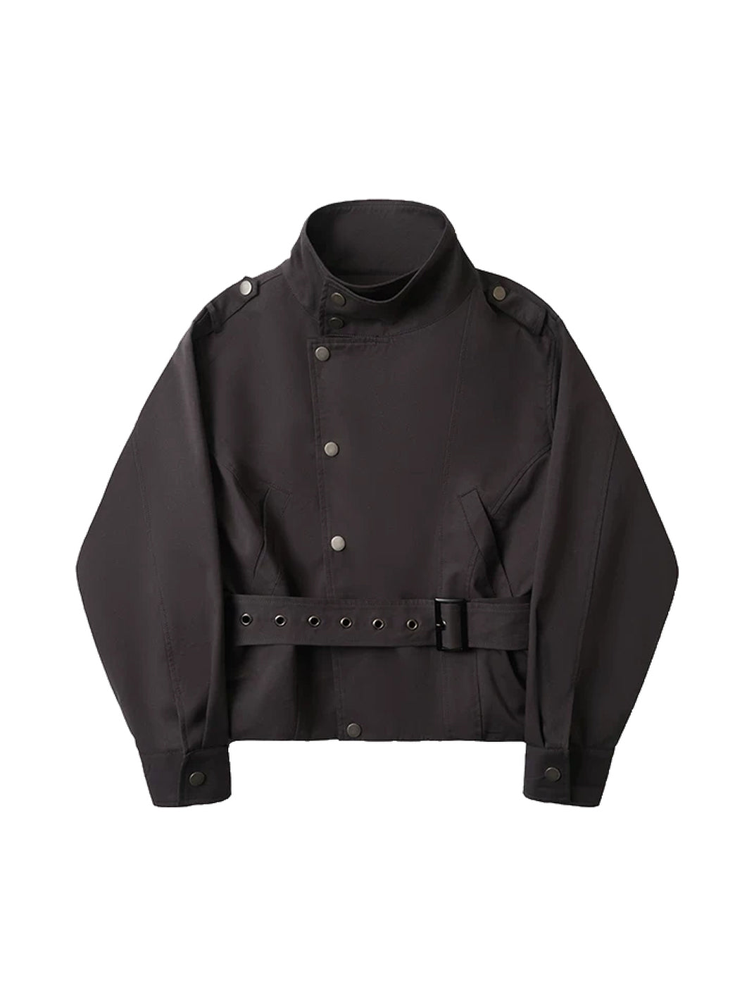 Eyelet-Belt Asymmetric Cotton Jacket - view 1