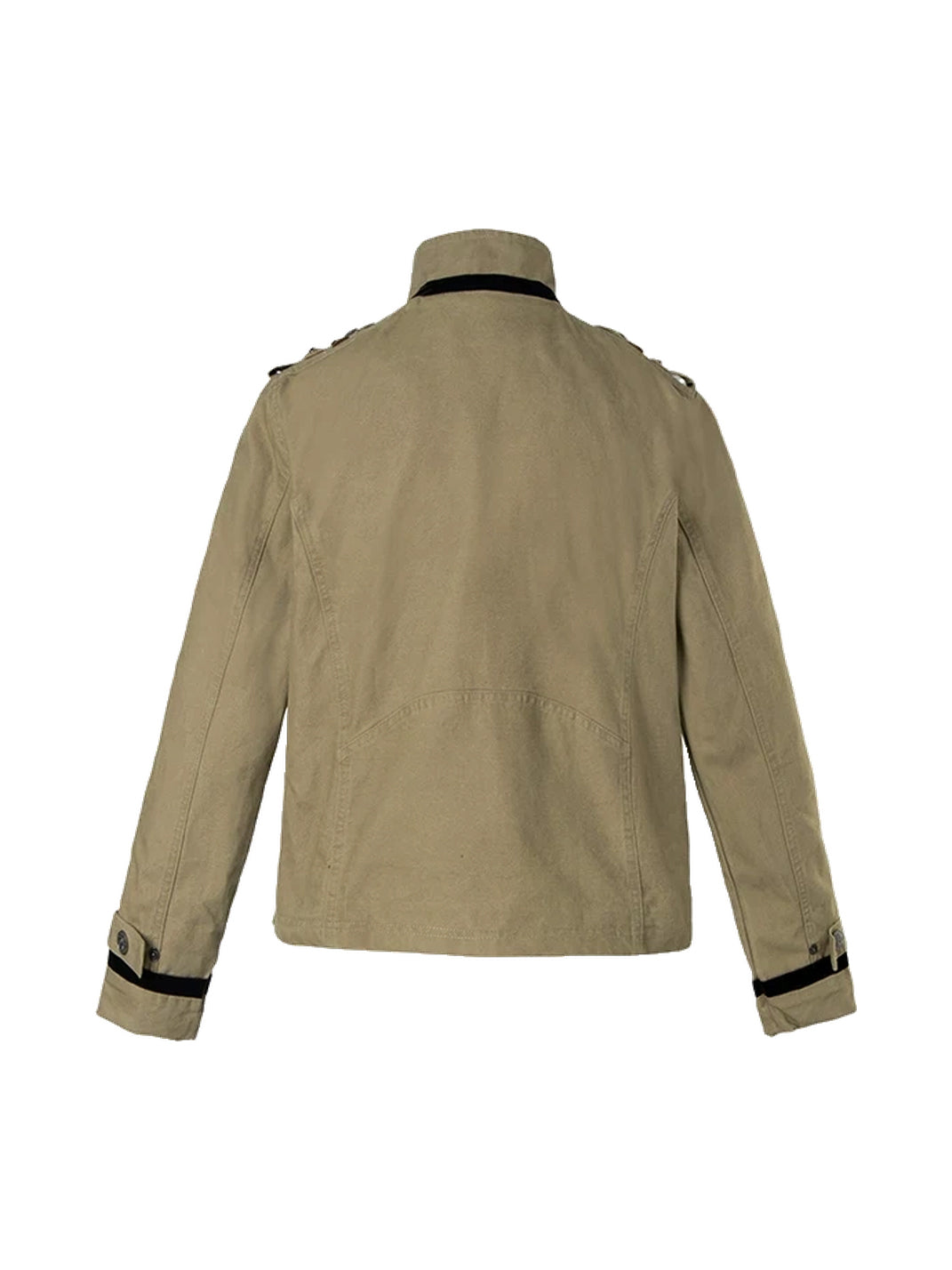 Contrast-Trim Double-Button Military Jacket - view 7