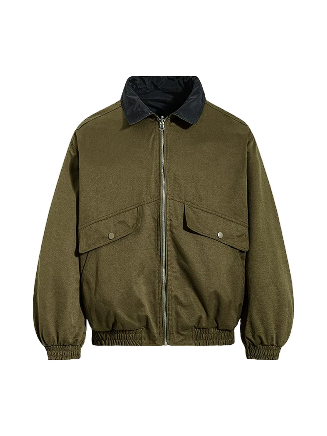 Contrast-Collar Utility Bomber Jacket - view 1