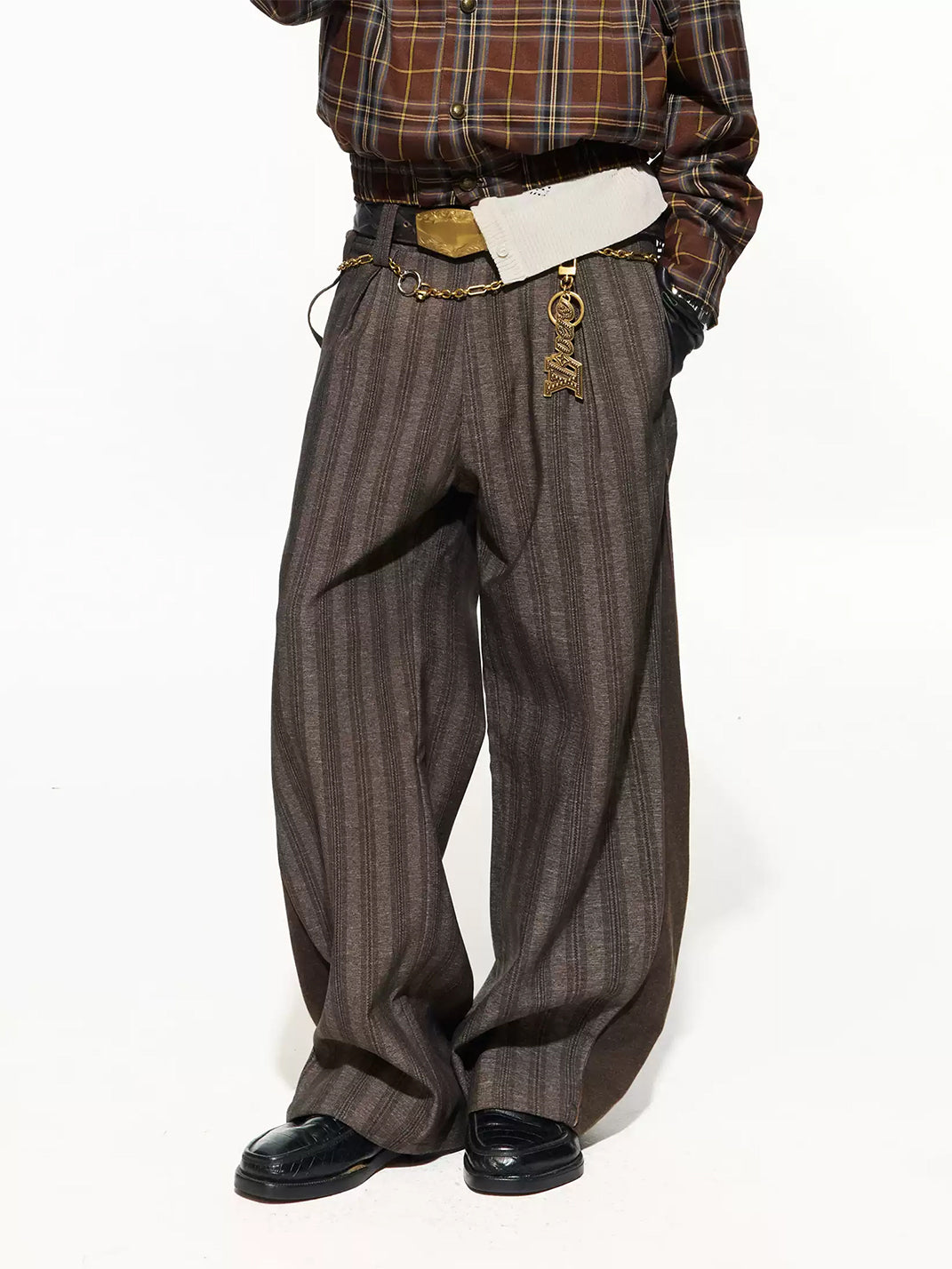 Double Pleat Side Tie Wide Trousers - view 3