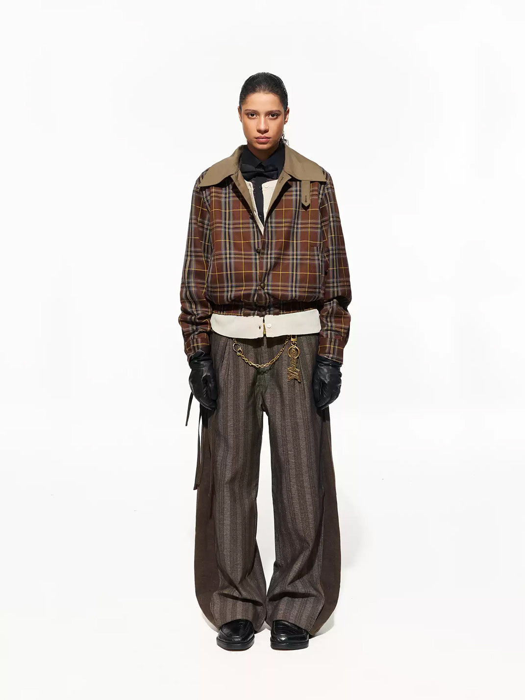 Double Pleat Side Tie Wide Trousers - view 4