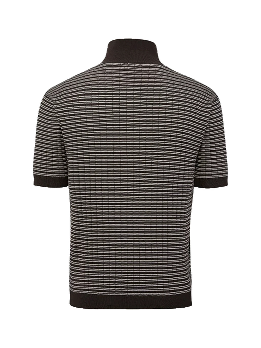 Fine Stripe Contrast Trim Textured Polo - view 7