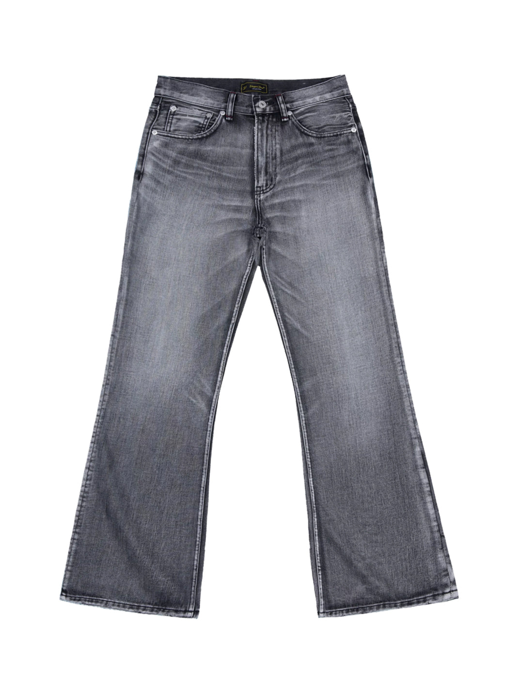 Whisker Wash Relaxed Micro Flare Jeans - product view 9