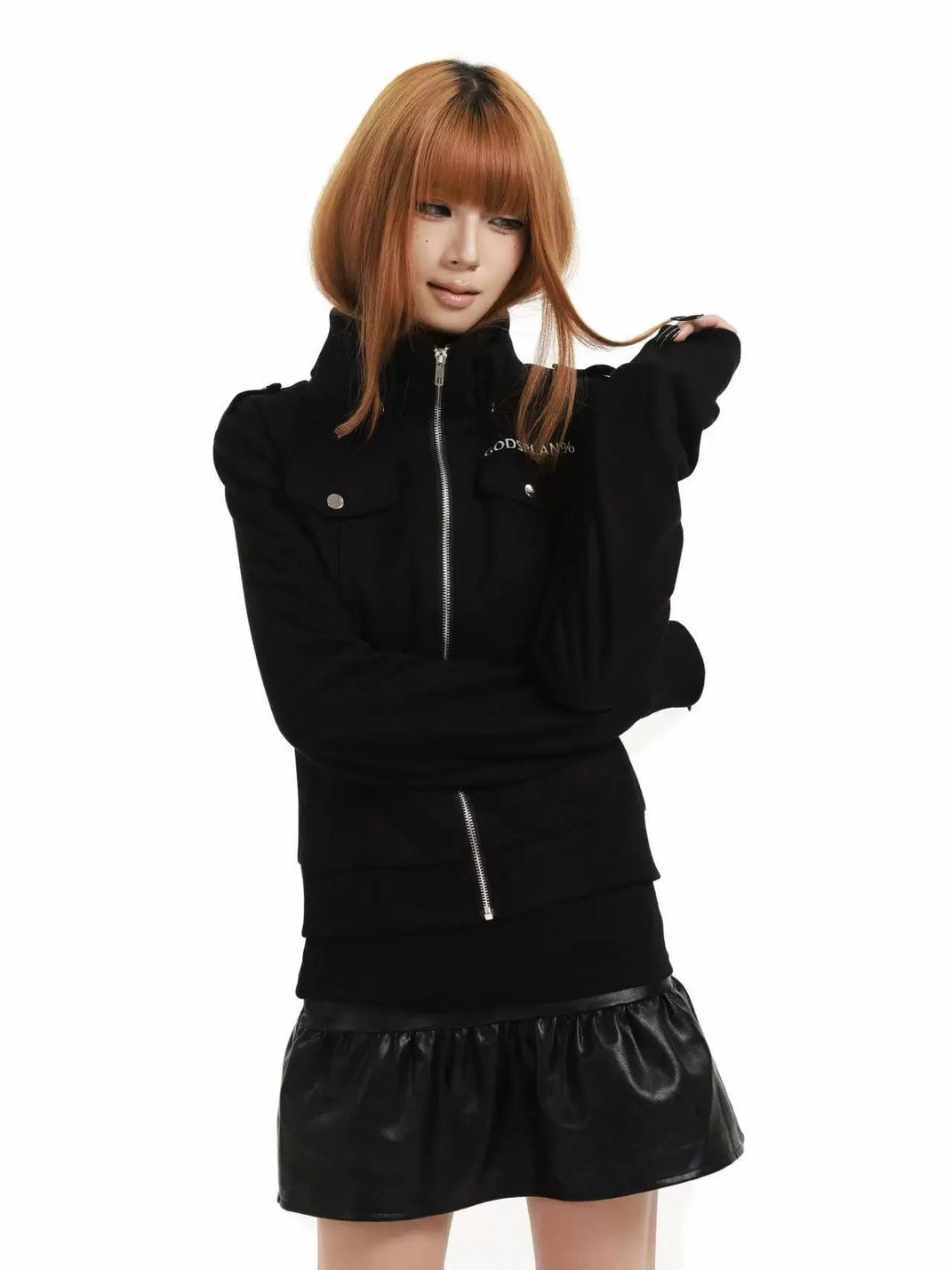 Star-Embroidered Thumbhole Zip Jacket - view 4