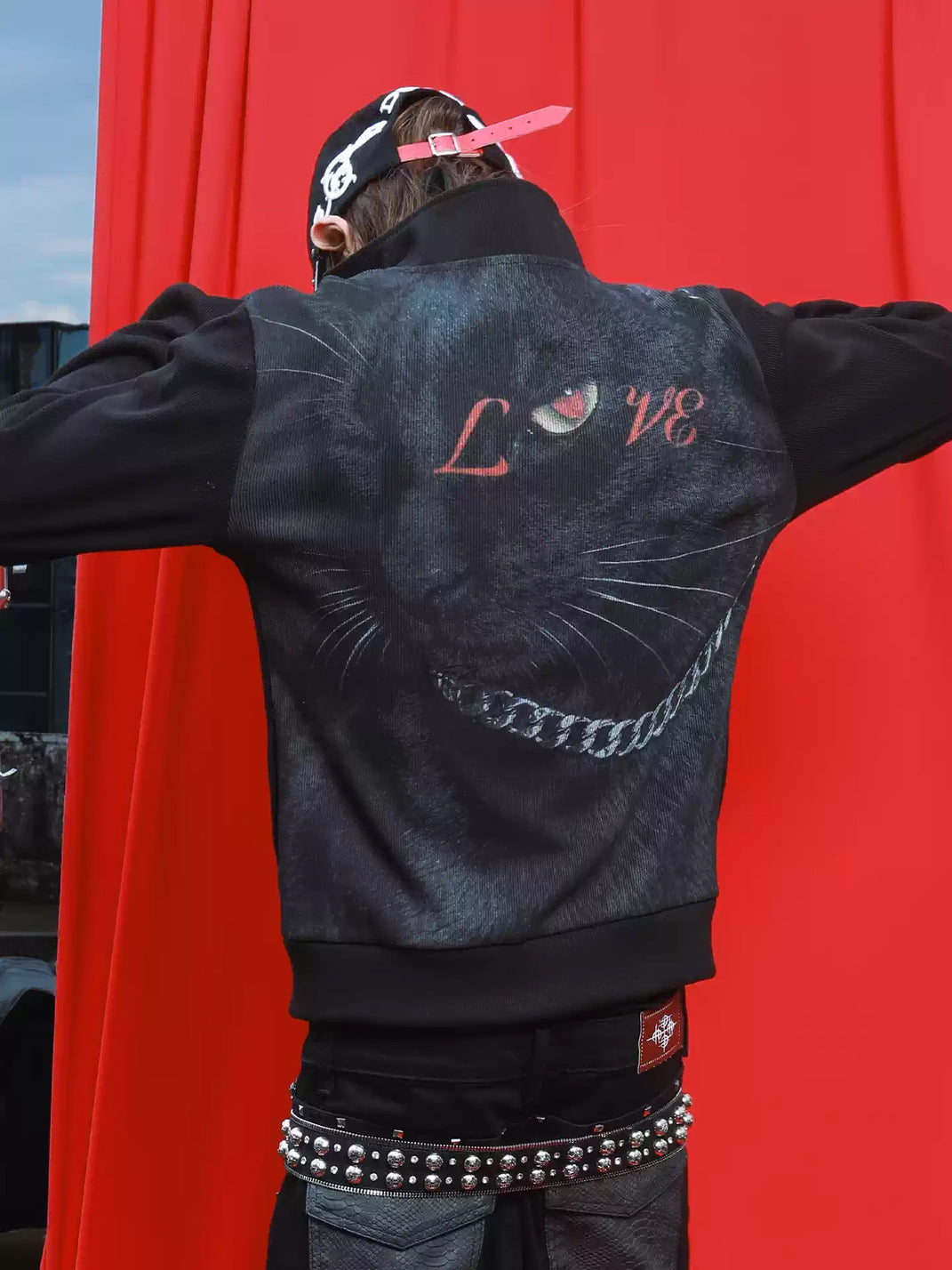 Cat Portrait Graphic-Back Zip Jacket - view 3