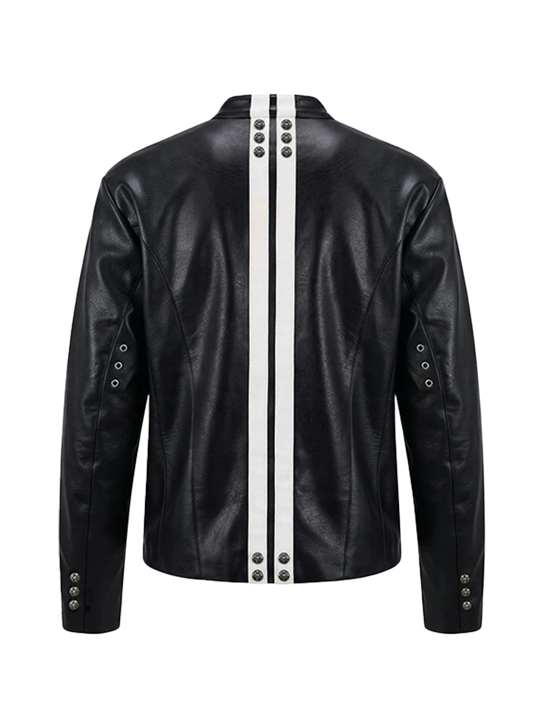 White Stripe Snap Collar Racing Jacket - product view 9