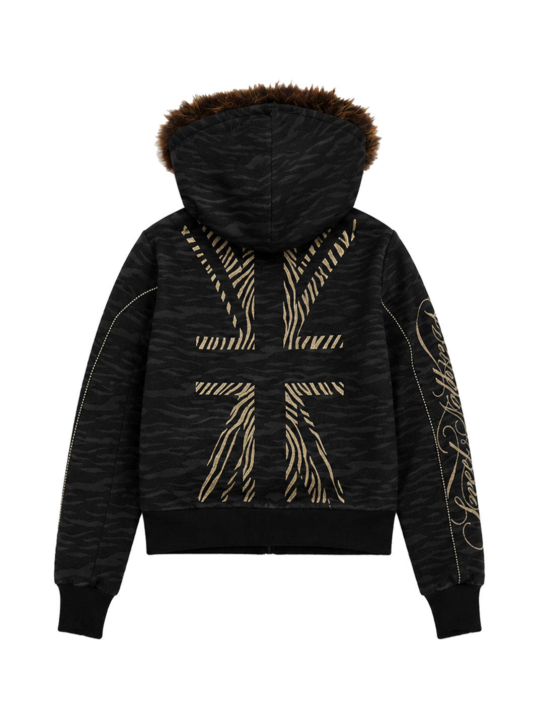 Shadow Stripe Plush-Hood Zip Jacket - view 9