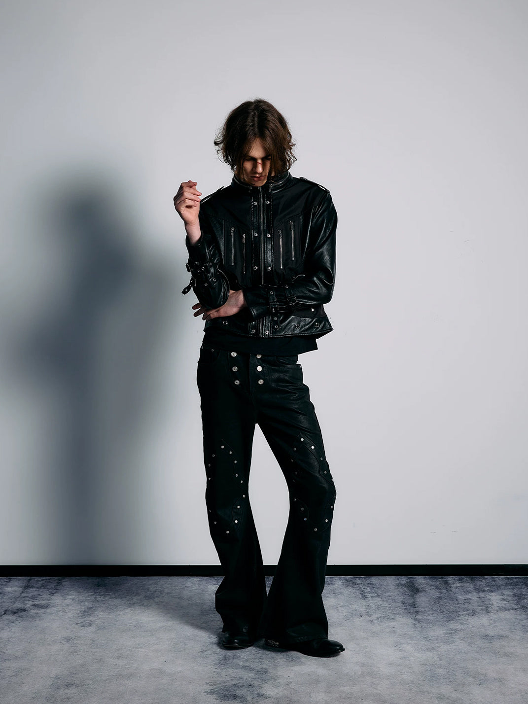 Buckle-Cuff Multi-Zip Faux-Leather Jacket - view 10