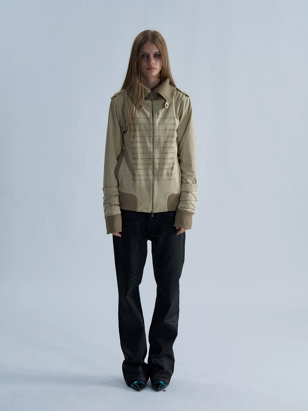 Clockwork Lace-Sleeve Fitted Jacket - view 10