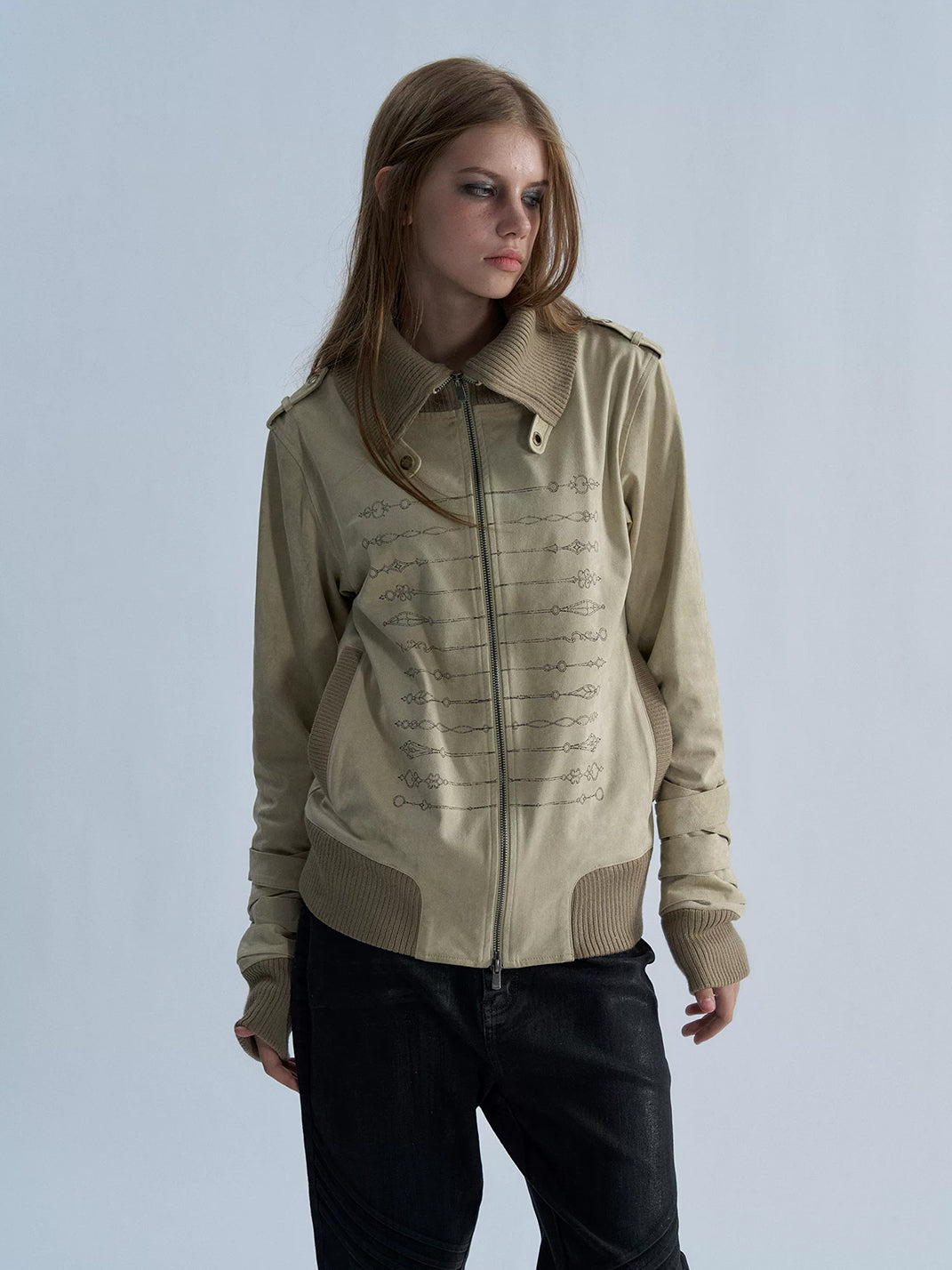 Clockwork Lace-Sleeve Fitted Jacket - view 7