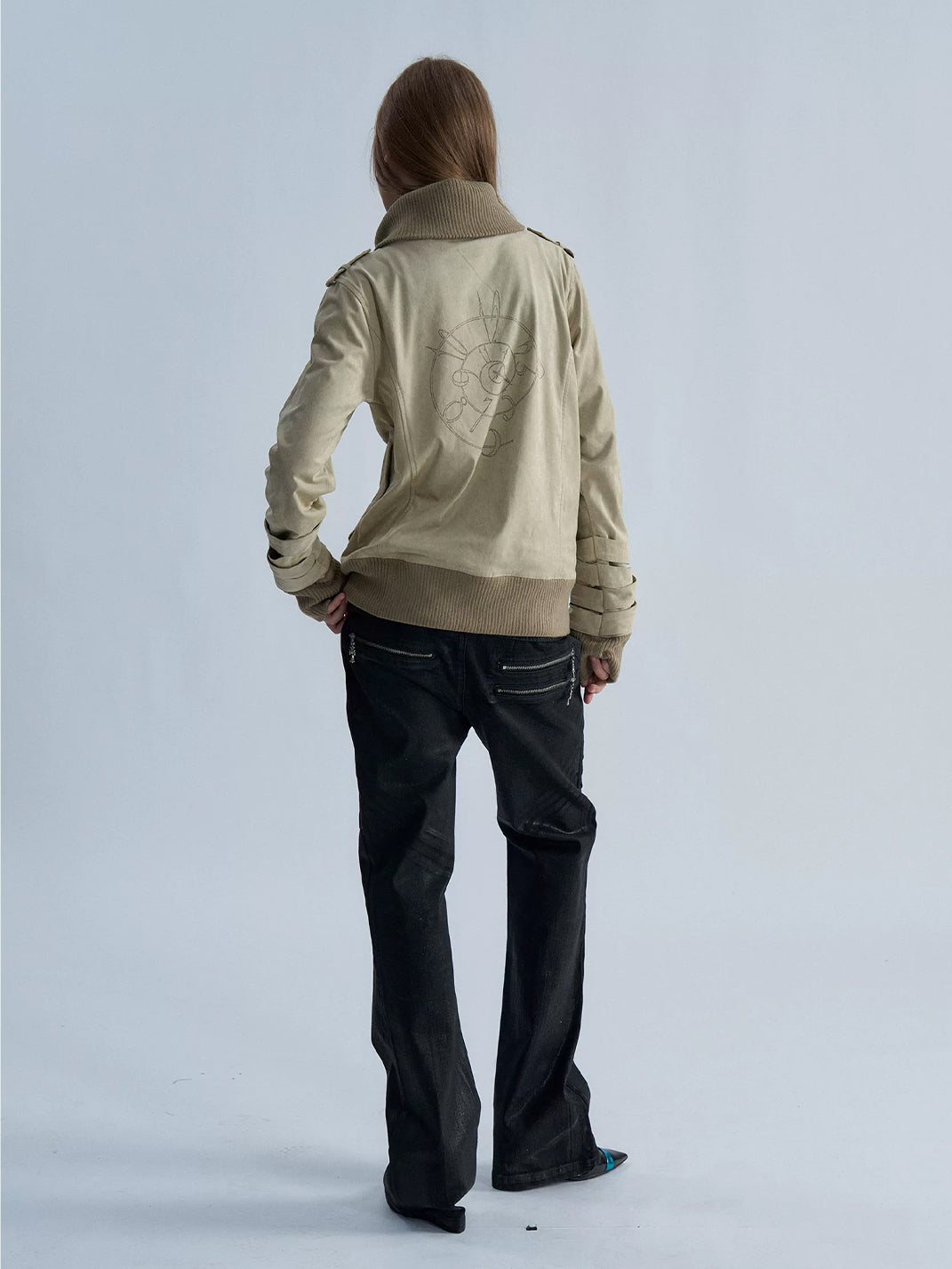 Clockwork Lace-Sleeve Fitted Jacket - view 9