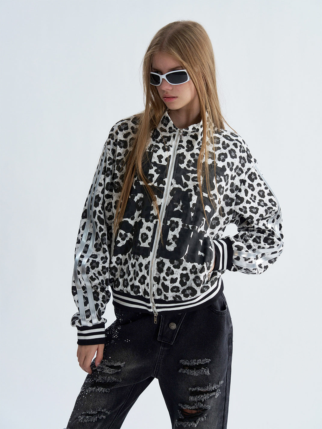 Monochrome Leopard Club Track Jacket - view 2