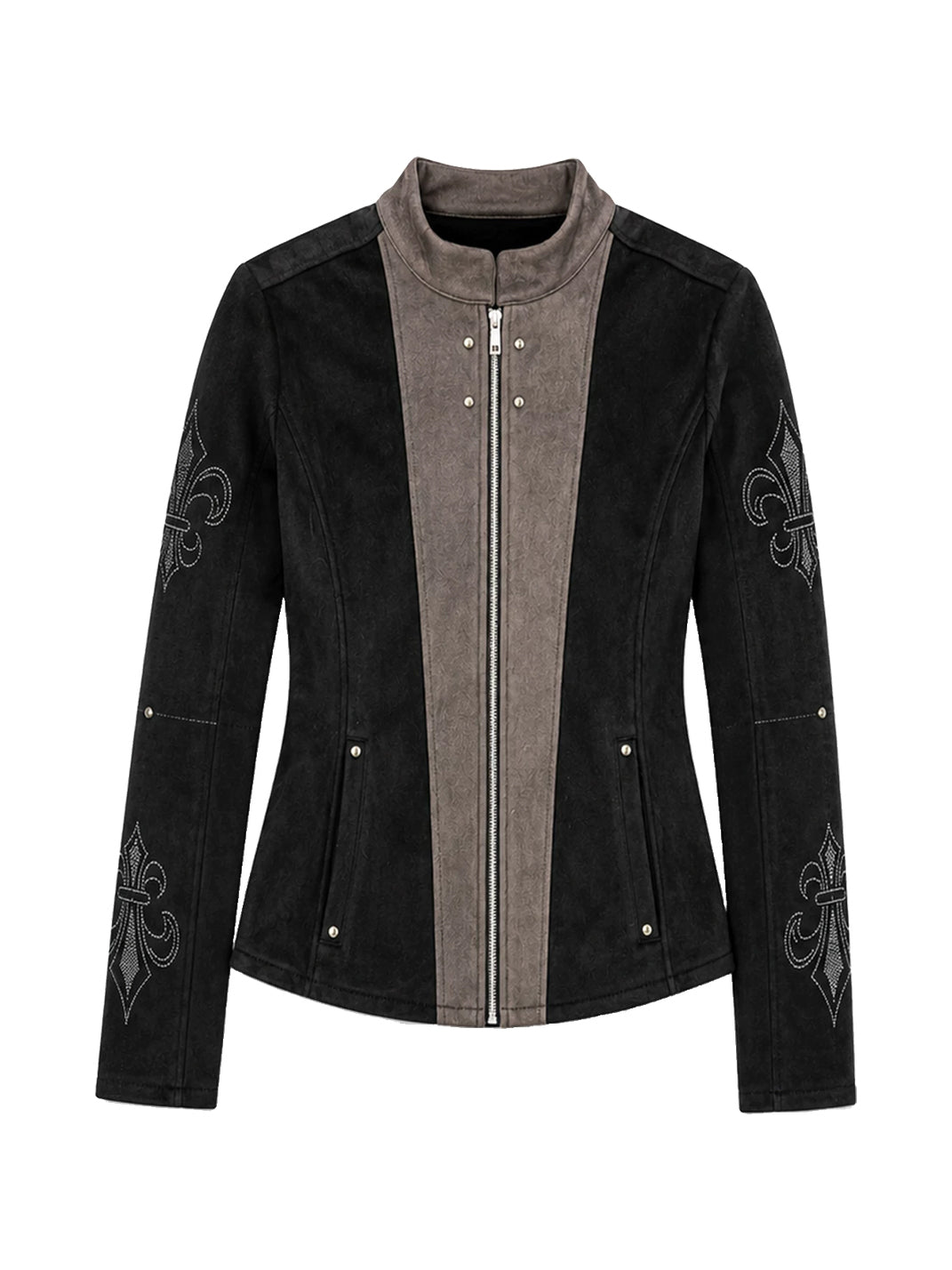 Fleur Crest Contrast-Panel Zip Jacket - view 1