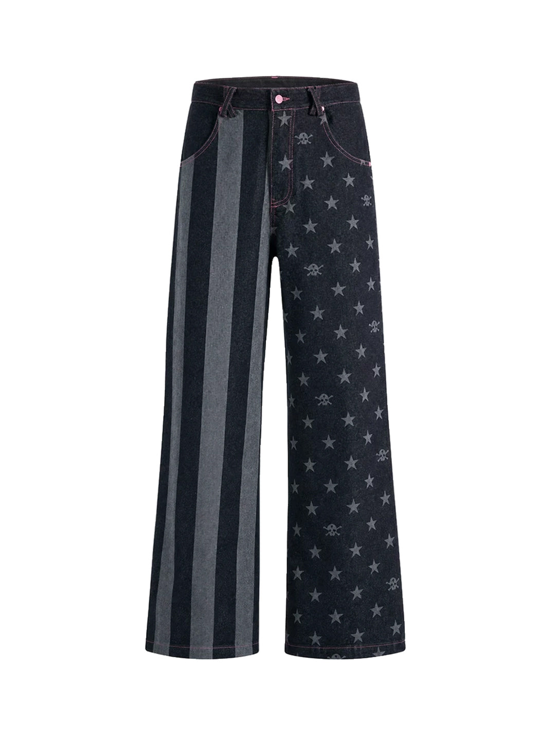 Star Stripe Patchwork Dark Denim Jeans - view 1