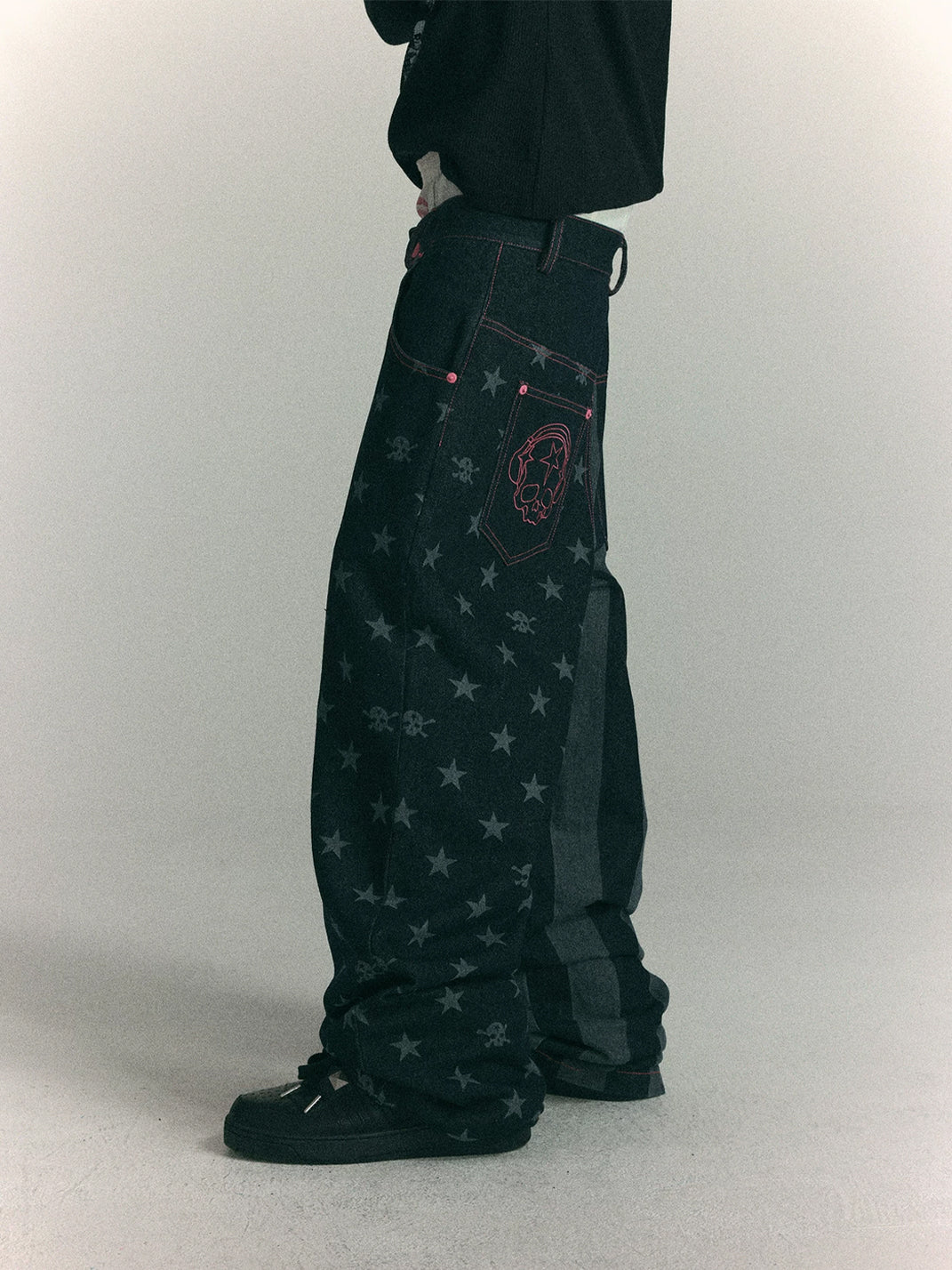 Star Stripe Patchwork Dark Denim Jeans - view 3