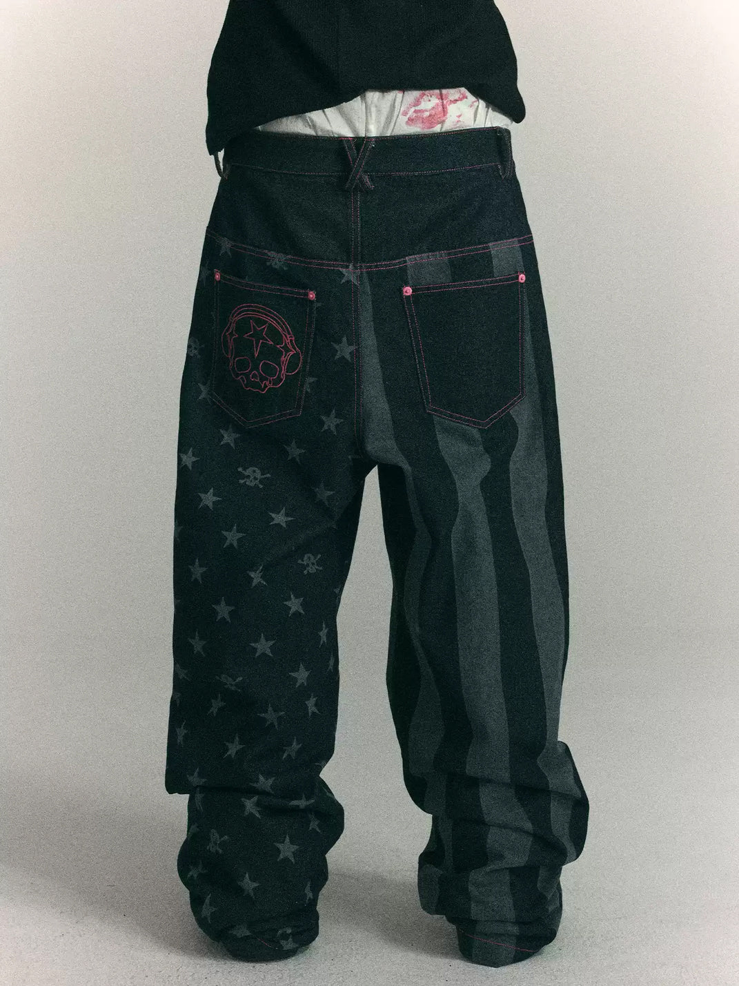 Star Stripe Patchwork Dark Denim Jeans - view 4